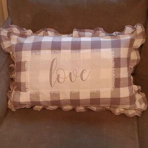 Grey and White Shabby Chic LOVE pillow